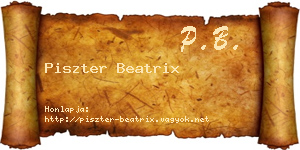 Piszter Beatrix névjegykártya